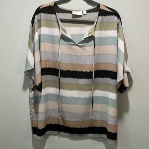 belle by Kim Gravel Size Large, multi color striped blouse